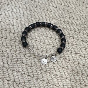 ❤️ 5/$25 Alex and Ani Black Beaded Bracelet with Silver Accents